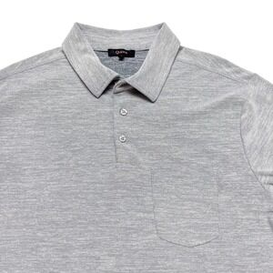 Quince Polo Shirt Mens Large Gray Golf Solid Recycled Polyester Knit Casual